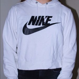 Nike Tops - Black and white nike cropped jacket on some hoodie Nike Tops - Black and white nike cropped jacket on some hoodie